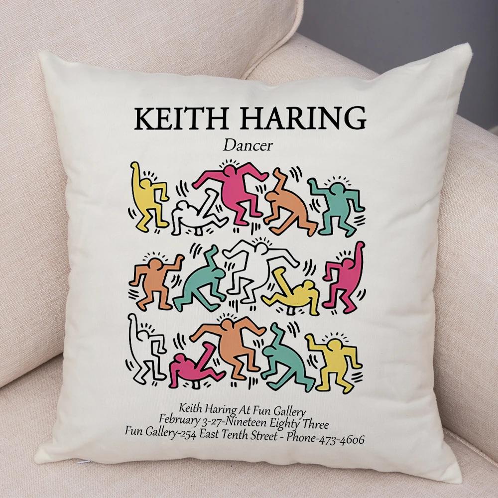 Nordic Style Plush Throw Pillow Case Abstract Keith Artwork Cushion Cover for Sofa Home Car Decor Geometric Art Print Pillowcase