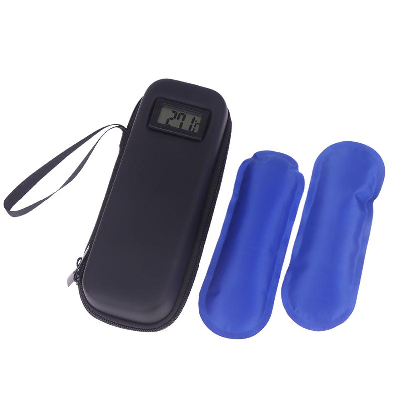 Reusable Insulin Travel Case With Thermometer Display Medicine Organizer Bag Waterproof Insulin Cooling Bag For Diabetics