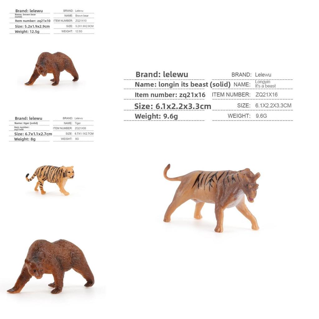 Simulation Tiger Lion Giraffe Elephant Hippopotamus Wild Animal Model Ornament For Educational Use And Gift Giving