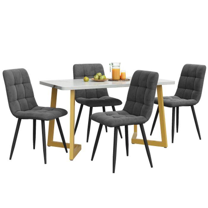 Table de salle à manger - MUVOE - 117 cm - 4 chaises - Rectangulaire - Moderne