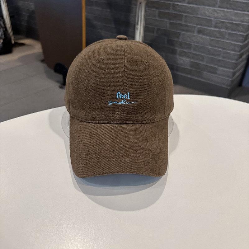 Korean new letter embroidery polished soft top baseball cap women's spring and autumn fashion simple versatile cap