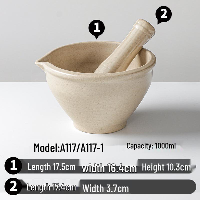 Melamine Pestle & Mortar for Mashing Ginger, Garlic, Chili, and Century Egg