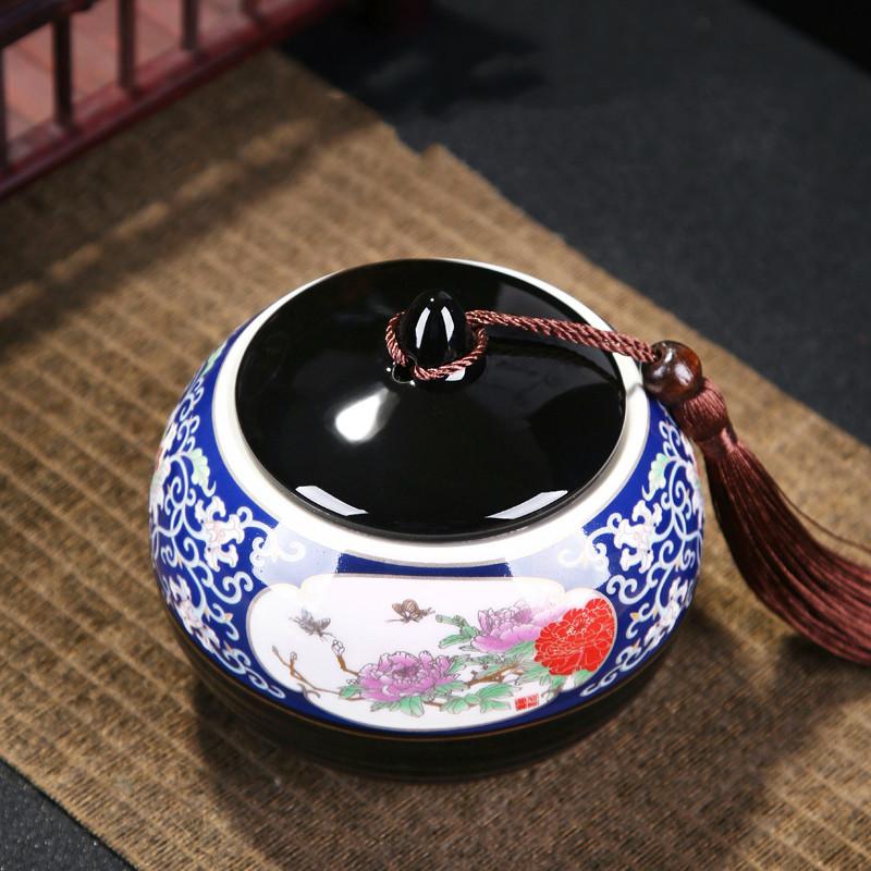 Čínská keramická vzduchotěsná dóza Domácí s víkem Nádoba na čaj Cestovní přenosné Plechovky na čaj Nádoba na skladování bonbonů Kuchyňské potřeby Příslušenství