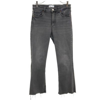 Cut-off Processing Boot Cut Denim Pants 40 Charcoal Jeans Women Used