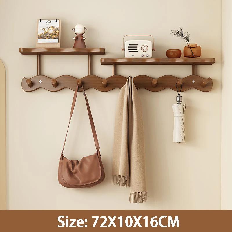 Entrance Hall Coat Rack Wall Mounted Clothes Scarf Storage Hooks Interior Clothing Bag Keys Organizer Hangers with Storage Rack