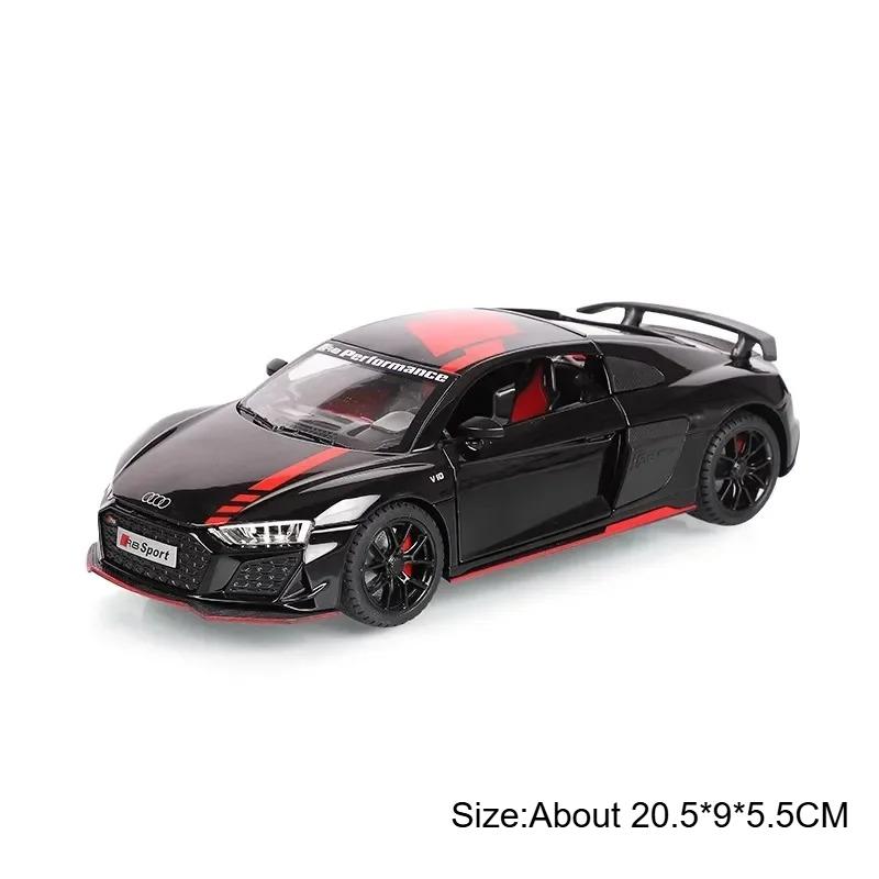 1:24 Scale RS7 R8 V10 Sports Car Model Toy Diecast Metal Sound Light Pull Back Vehicles Models Toys Collectibles Birthday Gifts
