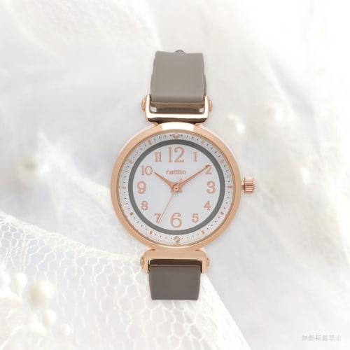 Fieldwork Women's Analog Watch, Nuance Color, Nickel-Free, Silicone Strap, NF Elsie, Gray, GY084-5