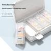 Double-Layer Portable Pill Box for Morning, Noon, Evening - Large Capacity, Lid, One-Week Organizer, Perfect for Travel and Business Trips.
