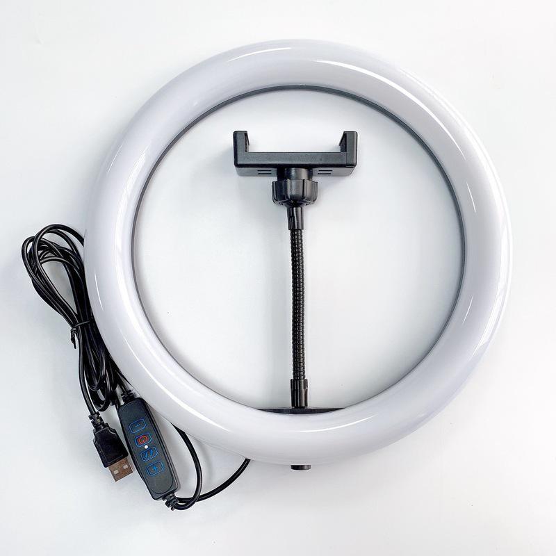 Mobile Live Streaming Floor Stand & 10" Fill Light with Retractable Thermometer Phone Clip
