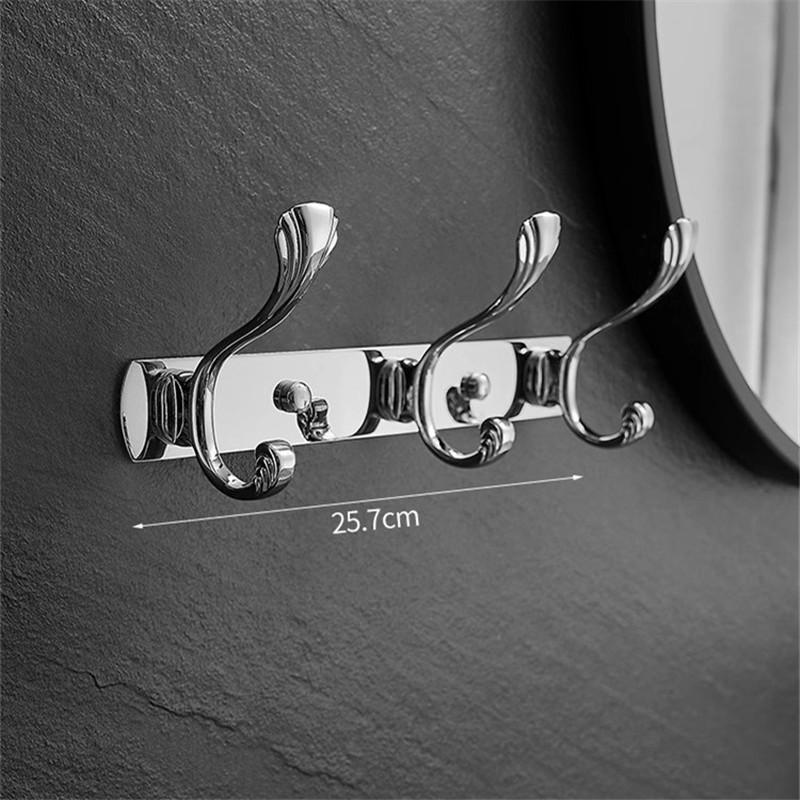 Wall Mounted Chrome Towel Hanger Clothes Hat Hook Row Vintage Robe Hook Bathroom Robe Hook Bath Hardware Set Kitchen Hanger
