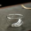 50ml Small Tea Cup Exquisite Double-layer Glass Transparent Cup Kung Fu Heat Resistant Teaware Puer Tea Coffee Cups Drinkware