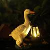 Harz Solar-Enten-Skulptur Super Helles Warmes Licht Solarleuchte Gartenpfahl Licht Energieeinsparung LED Tierfigur Outdoor
