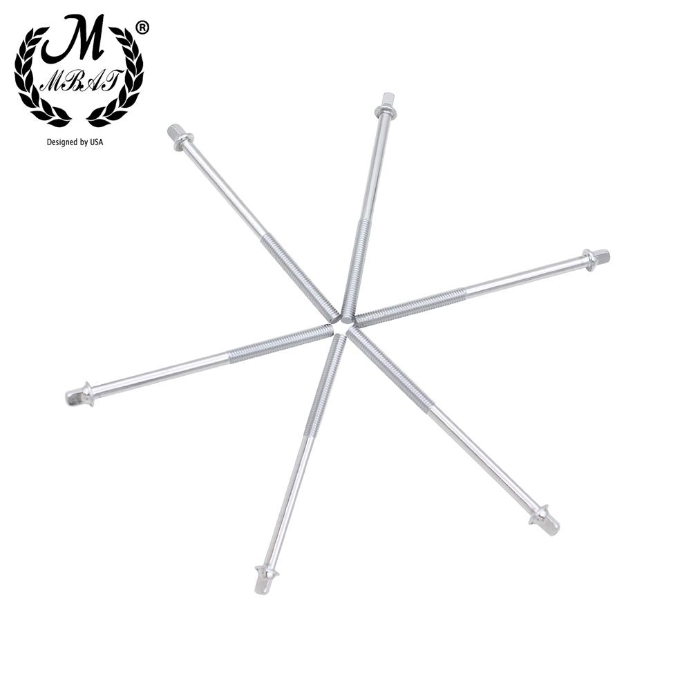 M MBAT 6pcs/set Shelf Drum Long Screws Shelf Drum Repair Tool Set Alloy Material Silver Long Screws Percussion Instrument Parts