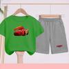 Children Aged 3 to 14 Summer Fashion T-shirt set Children Disney Car Print T-shirt + shorts Girl Boy Casual Tops Toddler Clothes