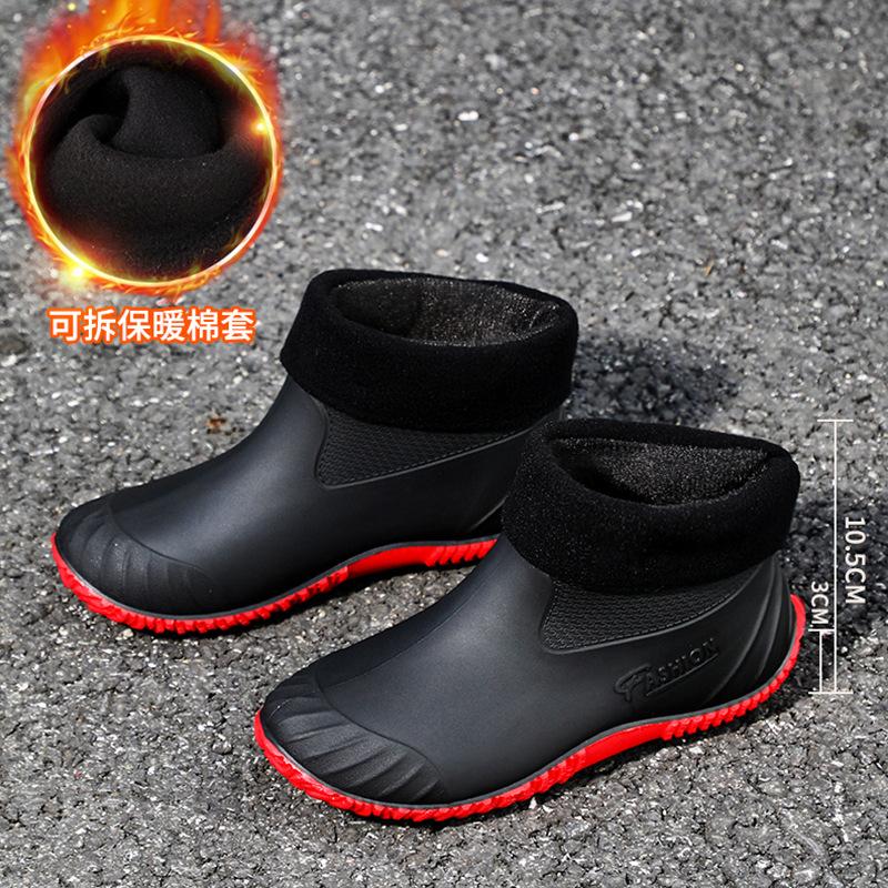 Fashion rain boots lightweight women's rain shoes water shoes women's summer wear adult short tube new thermal rubber shoes non-slip