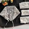 Pastoral French Lace Triangle Headscarf & Waistband Accessory - Women's Retro Sun Protection Silk Scarf