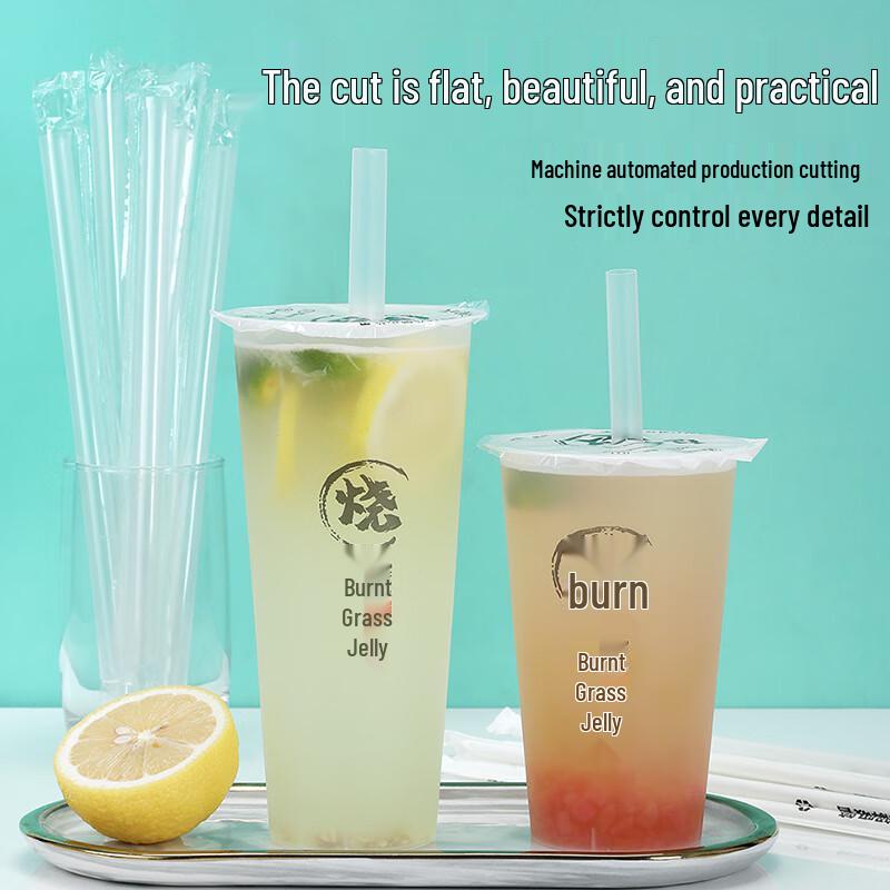 HUIHUADU Individually Wrapped Disposable Milk Tea Straws