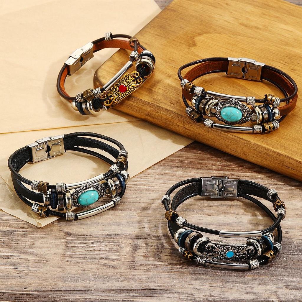 Hot Selling Leather Bracelet For Men And Women Vintage Ethnic European And American Style
