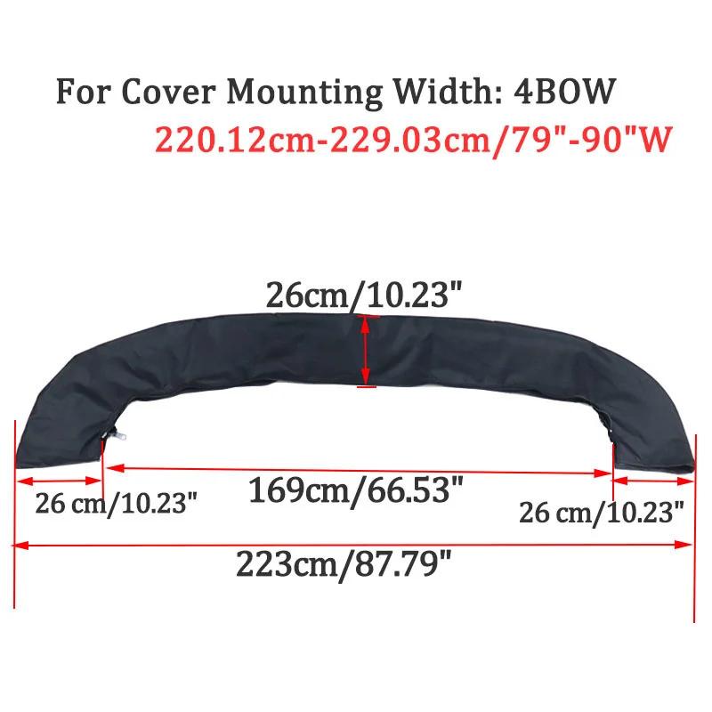 600D 4-Bogen-Biminitop-Kofferraumabdeckung ohne Rahmen Yacht-Bootsabdeckung mit Reißverschluss Anti-UV-wasserdichte staubdichte Abdeckung Marinezubehör