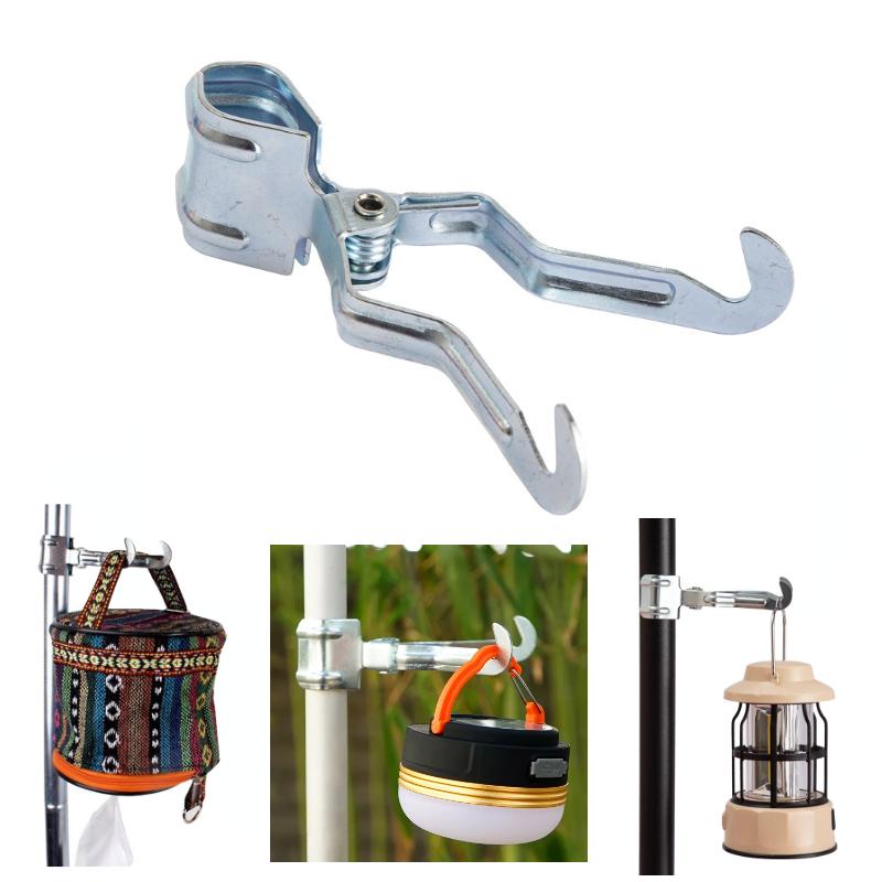2pcs Metal Iron Tent Clip Camping Light Hanging Hook Lamp Hanger Clamp For Hiking Outdoor Tent Accessories