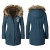 New Women's Warm Cotton Jacket With Fur Collar Hooded Parka For Winter