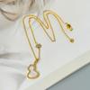 Niche Design Fulu Double Full Small Gourd Necklace Female High-End Zircon White Fritillary Clavicle Chain