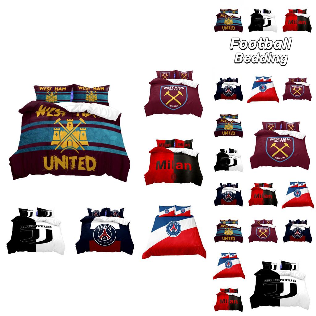 Luxury Soccer Club Digital Printed Champions League Bedding Set Fits 1.0m 1.35m 1.5m 1.8m Beds