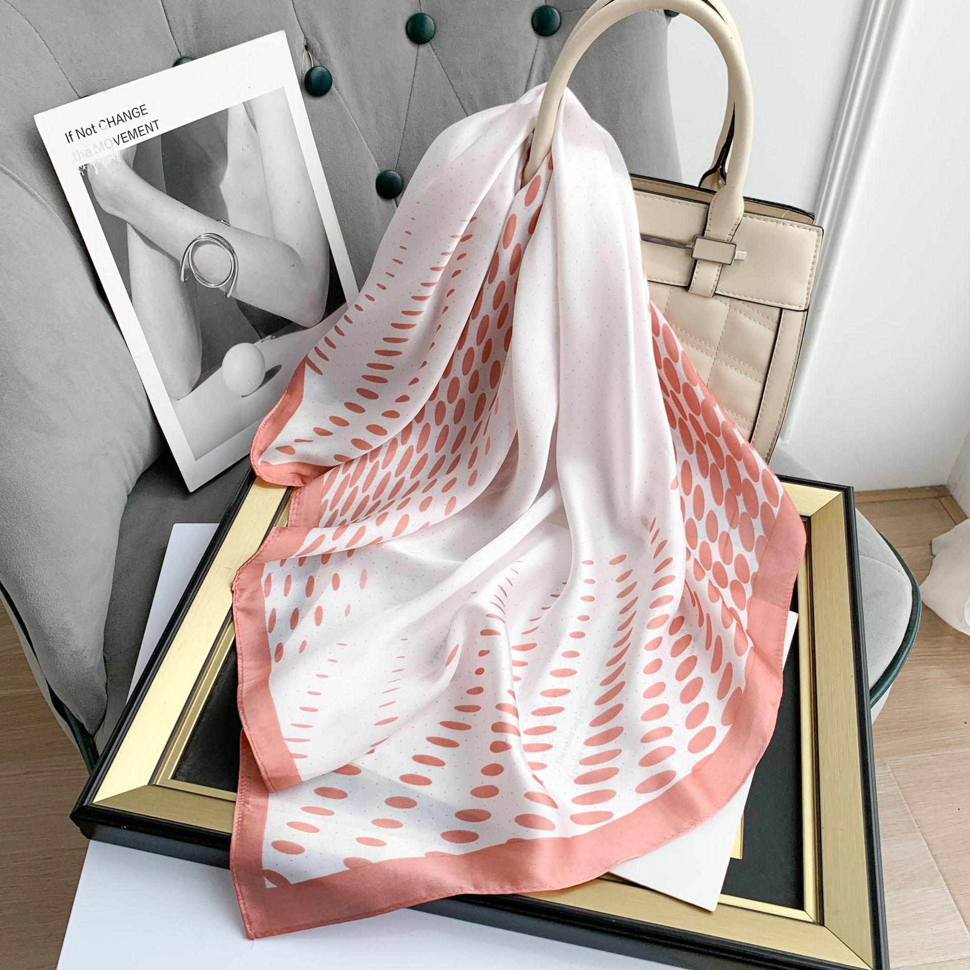 

2024 Новый 70 см шелковый шарф для украшения рубашки, небольшой квадратный шарф, модный и универсальный шарф для поездок на работу, шарф для защиты шеи 70*70