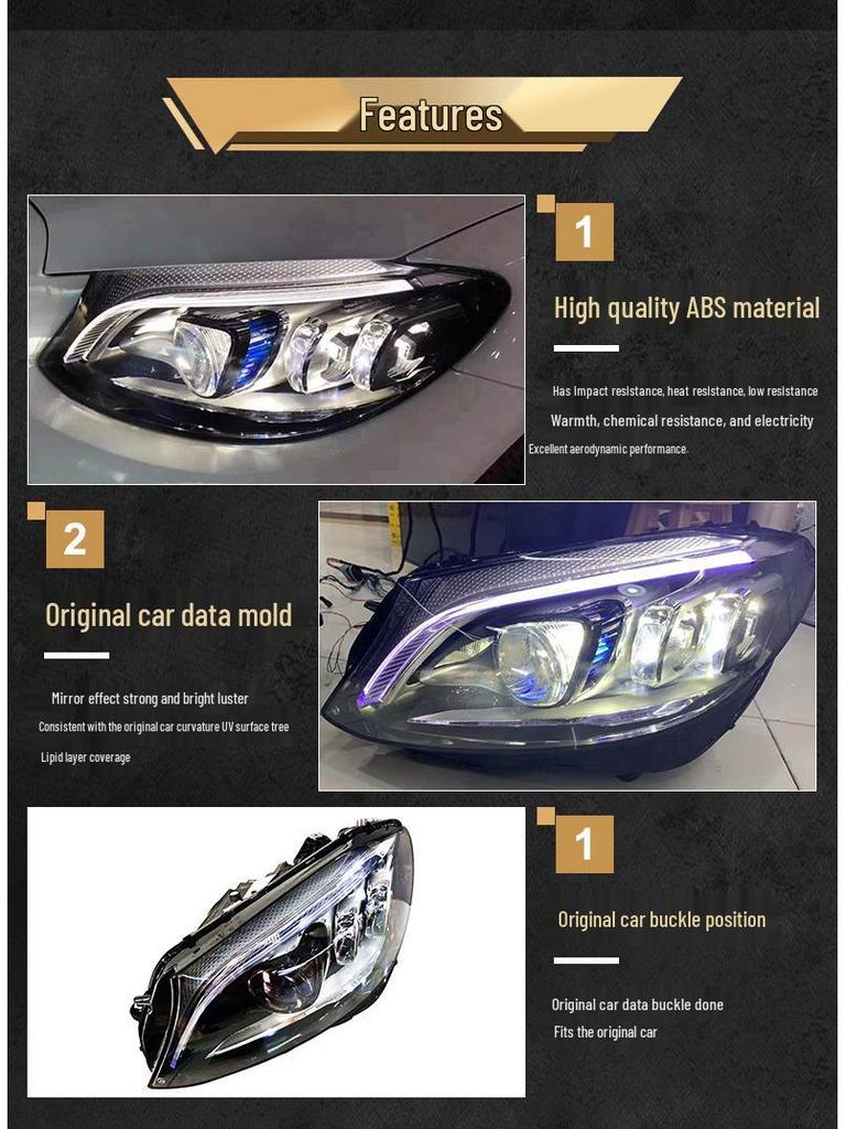 LED Headlight Assembly for 2015-2019 Mercedes-Benz C200-C260
