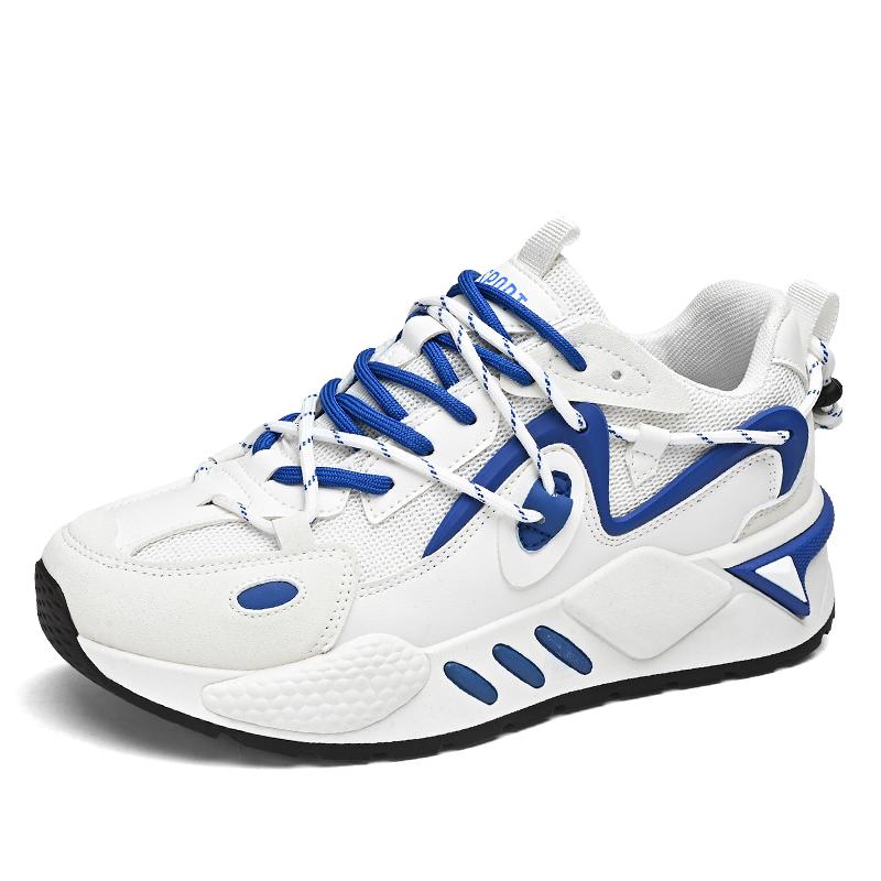

Student sports shoes New breathable mesh surface thick sole non-slip men s shoes round head youth soft sole running shoes 39