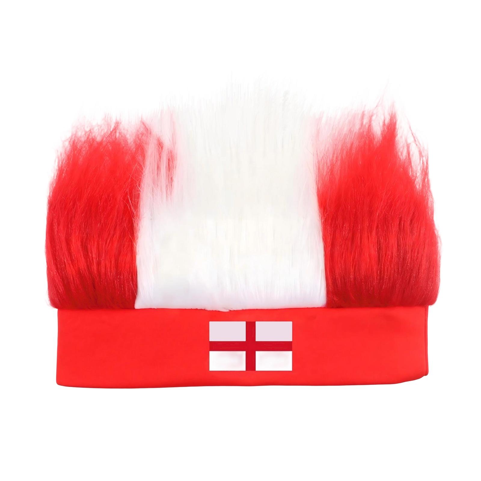 

Novelty Synthetic Hair Headband with National Flag Patch Unisex Costume Accessory for Parties Events Festivals One Size