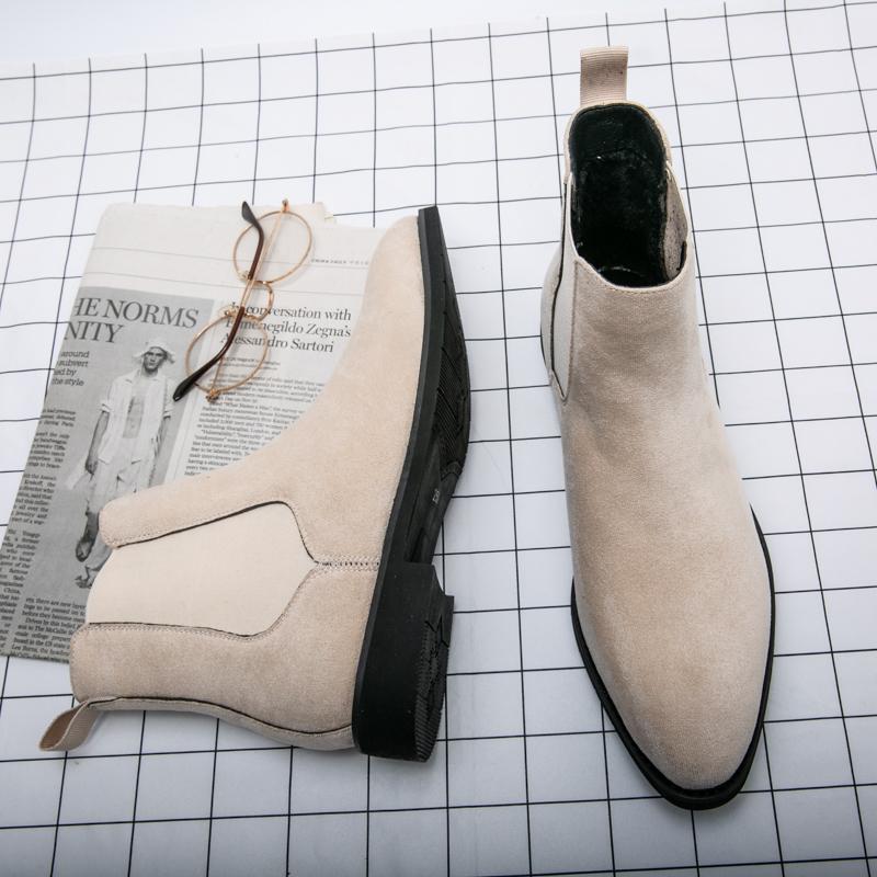 Fashion Men Fashion Chelsea Boots Matte Leather One Step Business Dress Men Walking Shoes Durable Chelsea Dress Boots Men Boots
