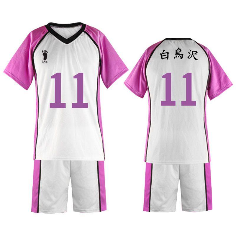 Haikyuu Shiratorizawa Academy Volleyball Kostüm Atmungsaktives Sportanzug-Set
