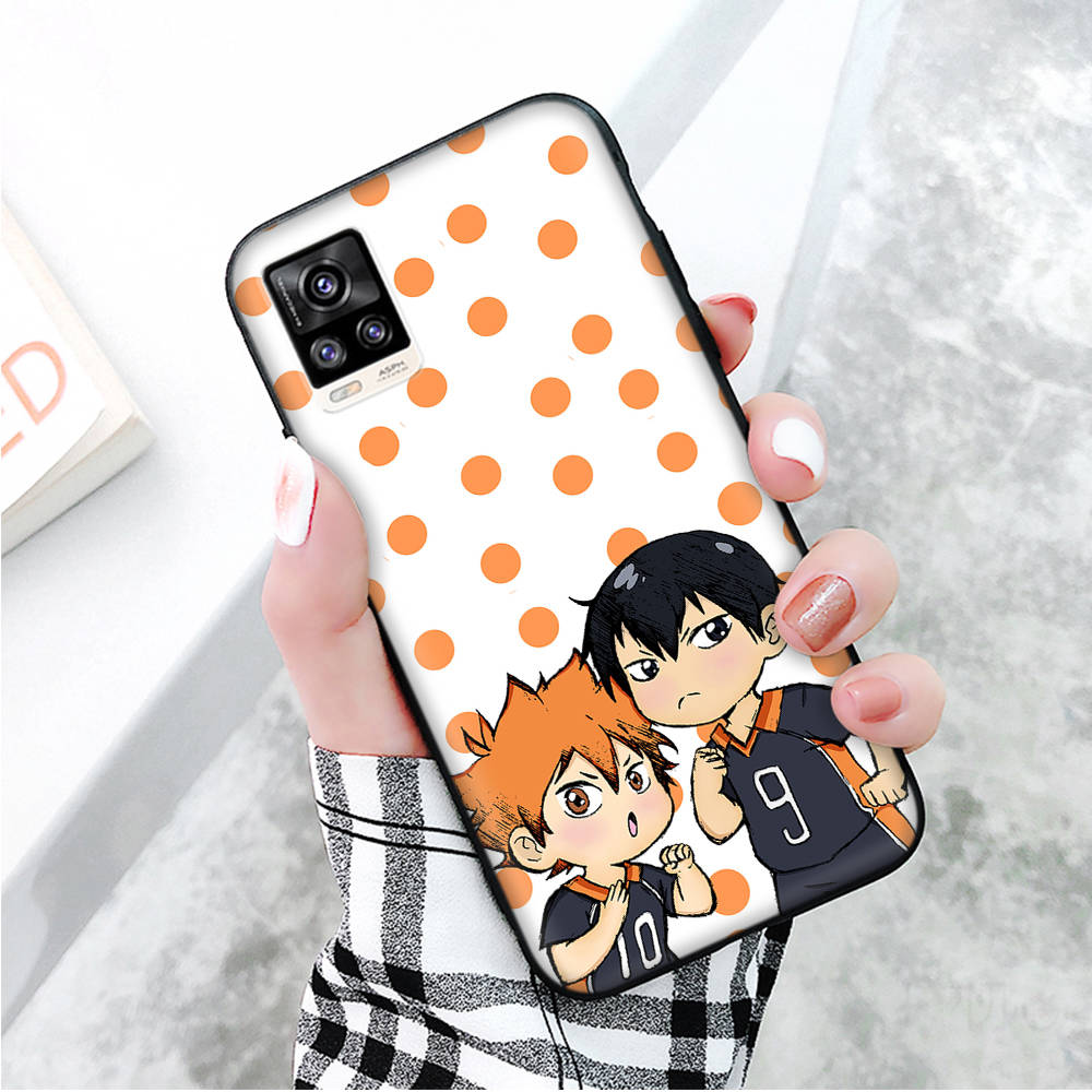 Black Case for Xiaomi Redmi 13C Note 9 iPhone XR 7 8 14 15 11 12 13 X XS Pro Max Samsung A25 S23 S24 FE Ultra Plus Haikyuu