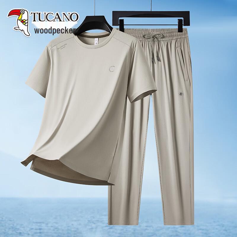 TUCANO Men s Ice Silk Short Sleeve T-shirt & Long Pants Set 54/2XL/185