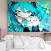Hatsune Miku Tapestry for Bedroom Aesthetic Classroom Tapestries Wall Hanging for Living Room Dorm Office,Ideal Creative Gift