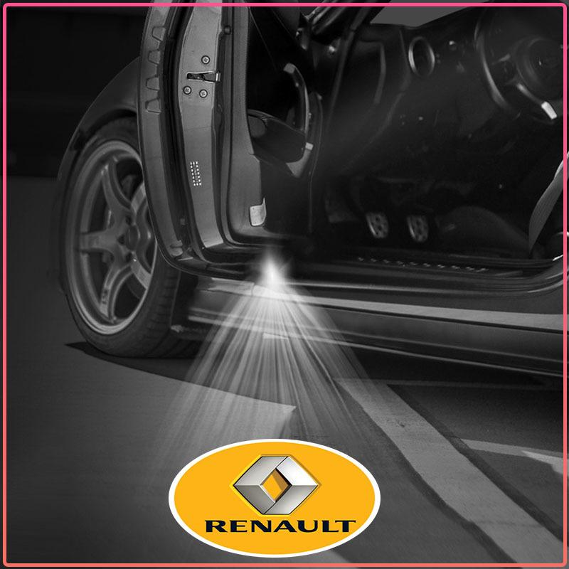2 Pezzi Luci di Benvenuto per Portiera Auto Proiettore Logo LED Luci Ombra Fantasma Styling Per Renault Dacia Koleos Clio Laguna 2 Megane 2 3 Duster Logan Captur
