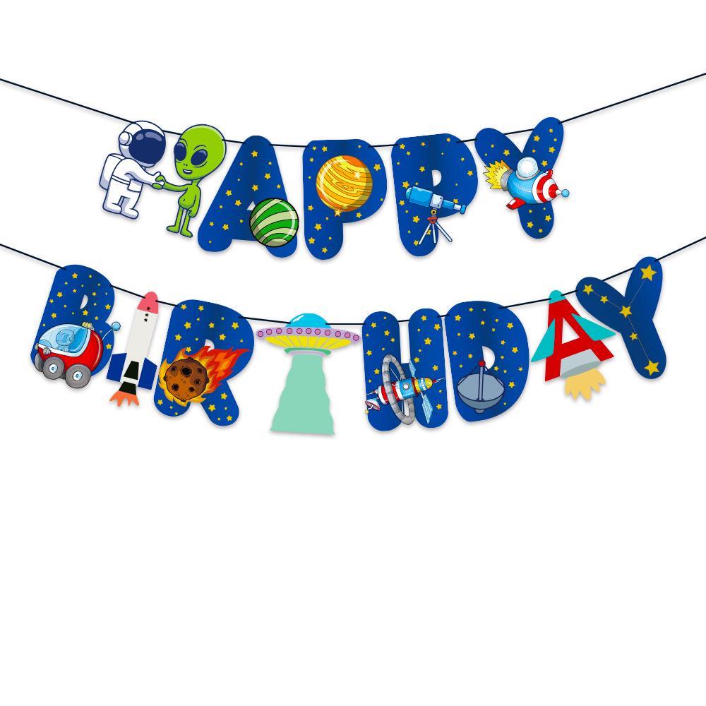 

Space Birthday Banner: Astronaut, Rocket, and Alien Party Decorations