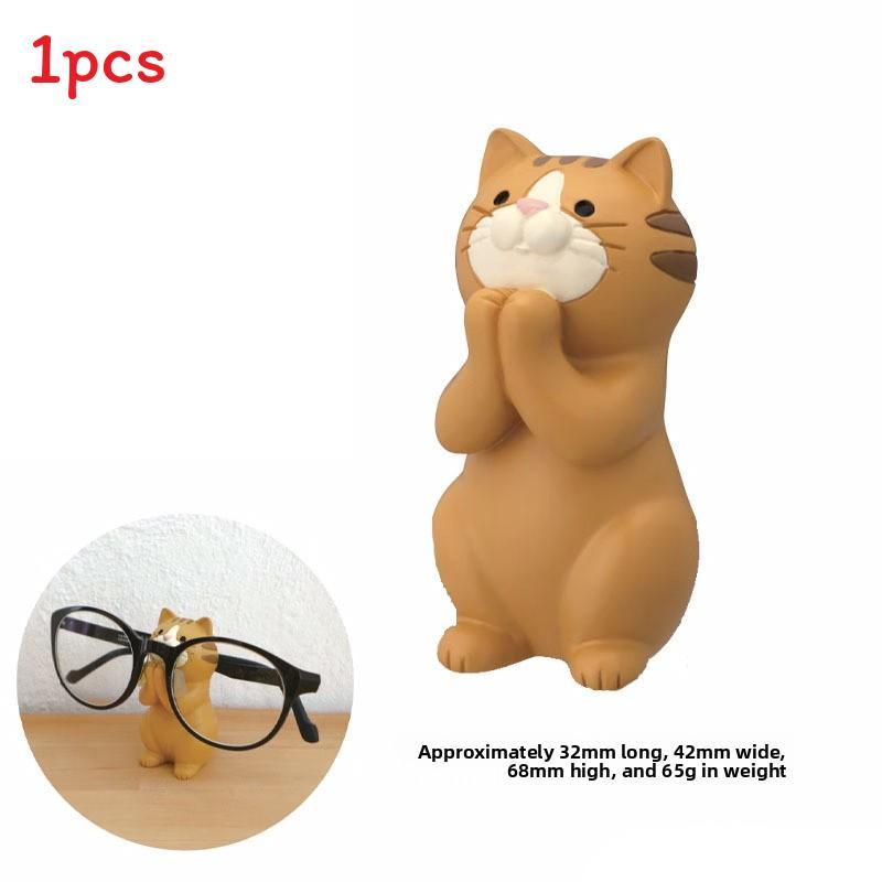 Katzen Harz Handy Ständer mit Faulenzer Halterung und Aufbewahrung für Büro Schreibtisch Dekor