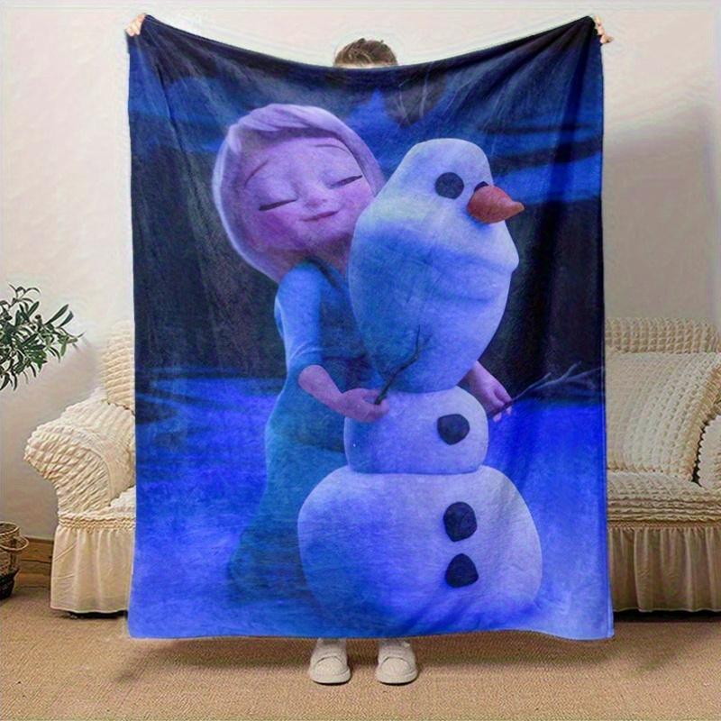 1pc, Elsa & Olaf Snowman Blanket Frozen 2 Inspired Home Decor Perfect Gift for Friends Soft and Huggable Great for Bedtime, Playtime,