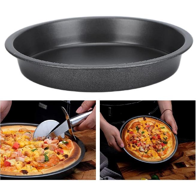 2Pcs Pizza Pan, 6in/9in/10in/12in Deep Dish Round Pizza Pan for Oven, Non Stick Thickened Carbon Steel Baking Pan for Home Kitchen, Dishwasher