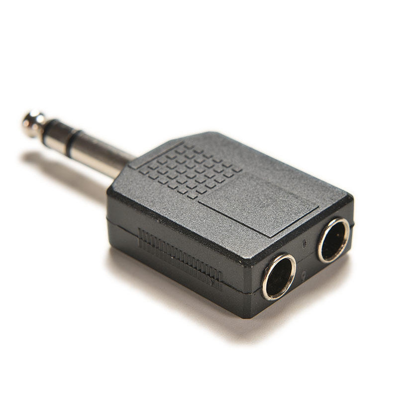 1/4" Stereo-Stecker-Adapter zu 2-fach 6,35 mm Stereo-Buchse Kopfhörer-Y-Splitter