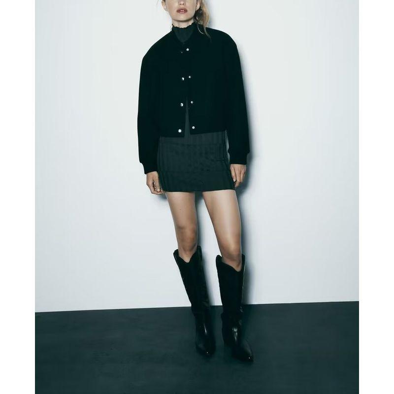 Spring New Arrival Women's Baseball Uniform Rib Stand Collar Loose Soft Pilot Jacket Outwear 3046272