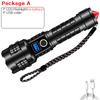 Powerful LED Flashlight Zoomable Torch Type-C Rechargeable Camping Lantern 5Modes Outdoor 26650 Power Bank Lights
