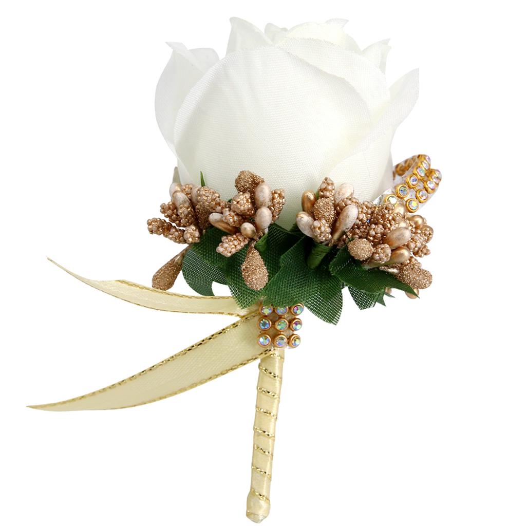 Rose Flower Brooch Pin Wedding Corsage Colors