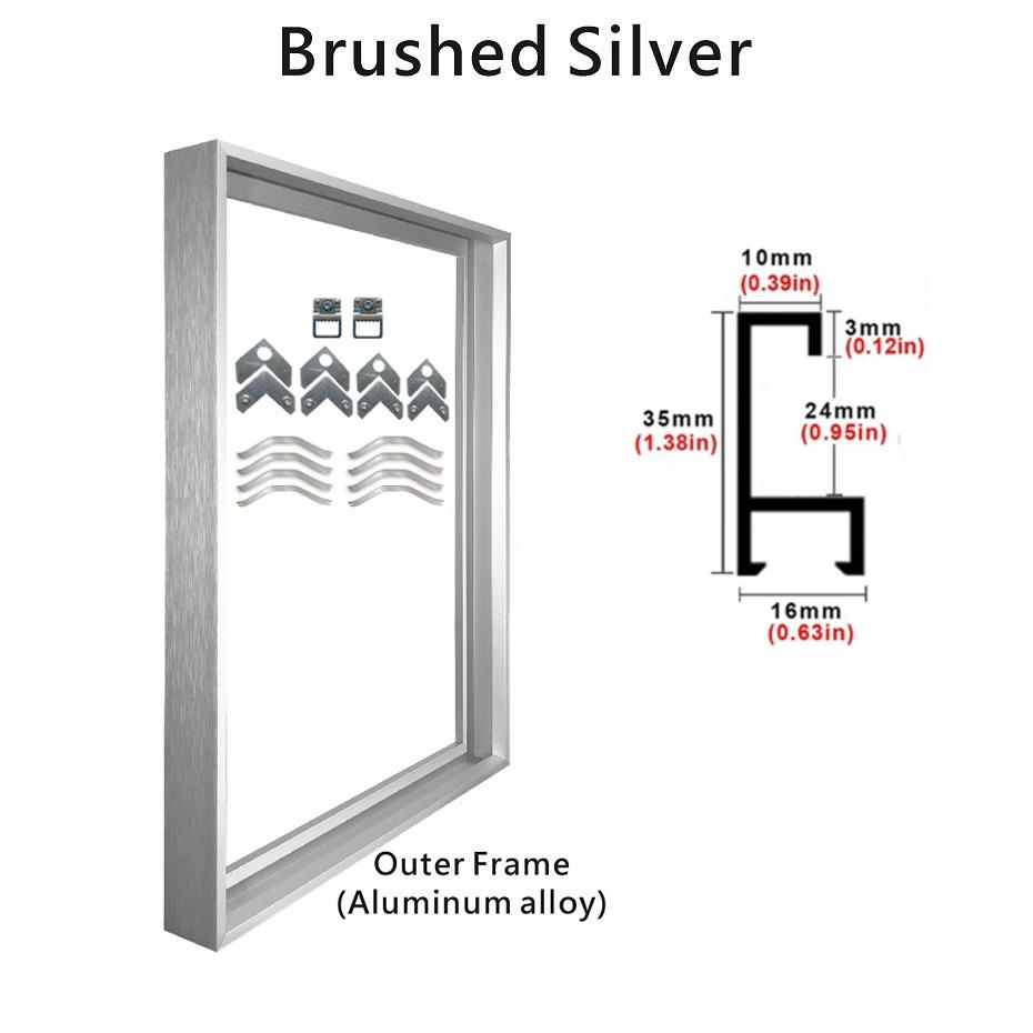 

HOMZY 8 цветов 40x50 30x40 см Холст для картины Металлические алюминиевые внешние рамы для живописи маслом Произведение искусства Настенное искусство Фото Постер Домашнее украшение 50x50cm серебряный
