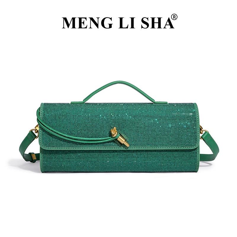 

Hot Diamond Hand Dinner Women s Bag Exquisite Horizontal Portable Baguette Bag One Shoulder Crossbody Organ Bag Light Luxury ліс зелений колір