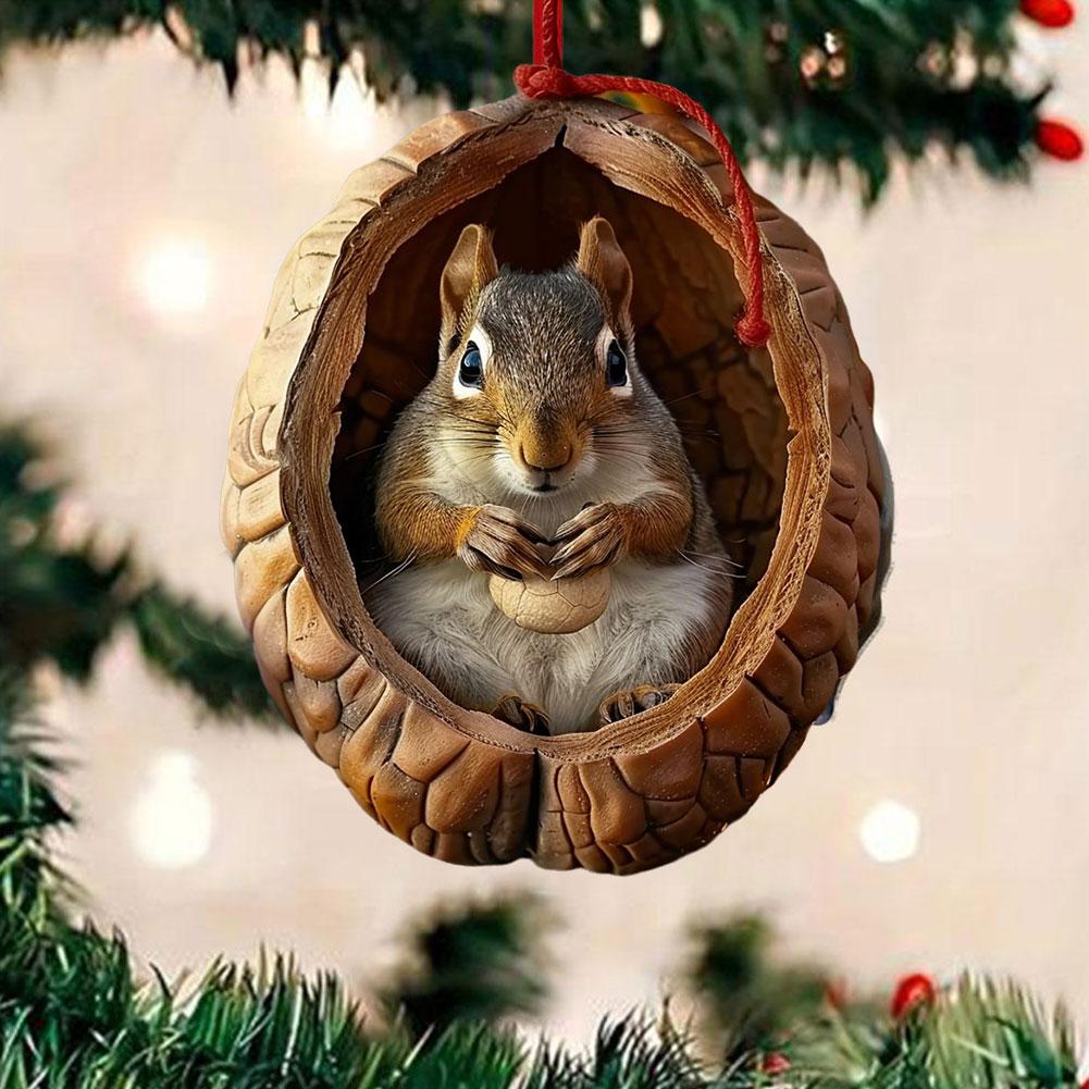 Animal Christmas Ornaments 2D Acrylic Forest Animal Cute Woodland Animal Animal Pattern Christm L5C9