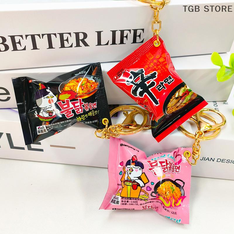 Dollhouse Decoration Mini Snacks Simulation Pendant Instant Noodles Keychain For The New Year Bag Pendant Car Key Ring Gifts