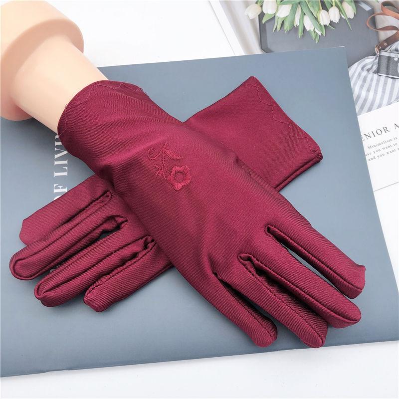 

UV Protection Gloves for Driving Dancing Jewelry Etiquette Performance Lightweight Breathable Comfortable Fit One Size винный
